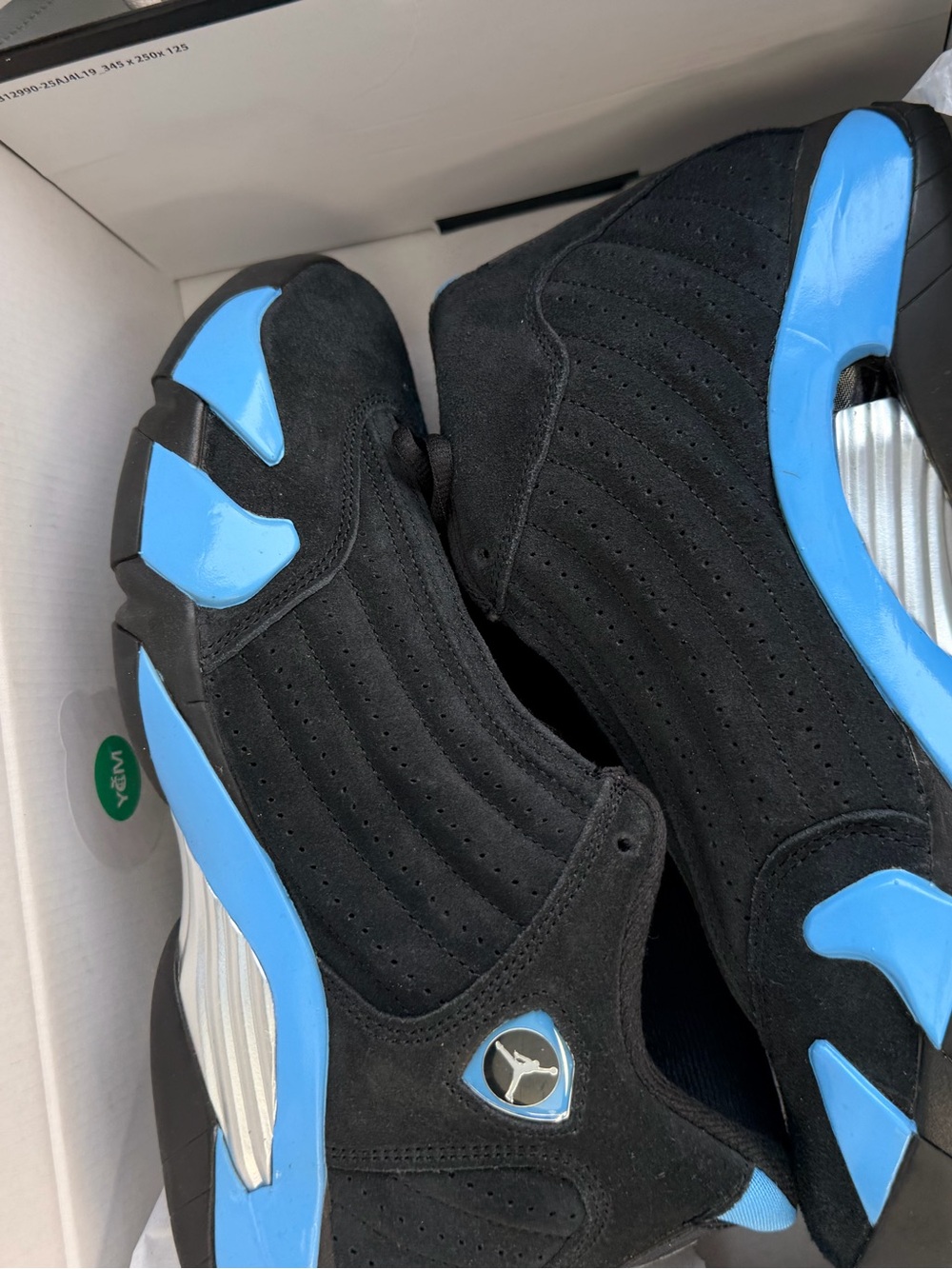 Jordan Retro 14 Black & University Blue Suede Basketball Sneakers